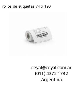 rollos de etiquetas 74 x 190