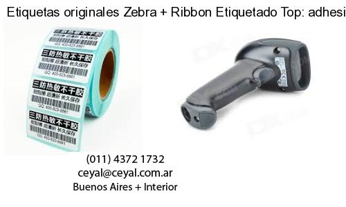 Etiquetas originales Zebra   Ribbon Etiquetado Top: adhesivo   ribbo
