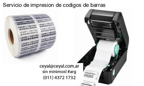 Servicio de impresion de codigos de barras