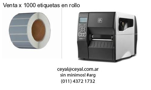 Venta x 1000 etiquetas en rollo