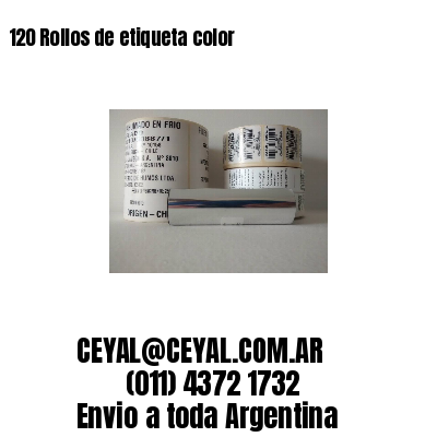120 Rollos de etiqueta color 