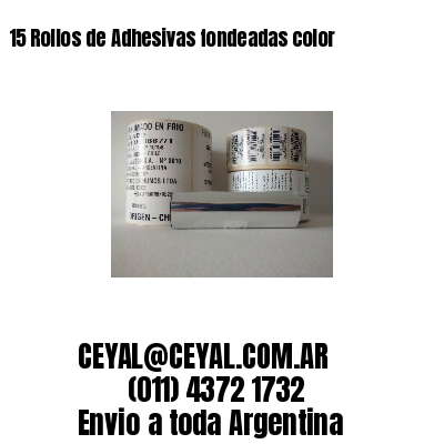 15 Rollos de Adhesivas fondeadas color 