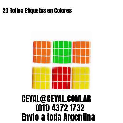 20 Rollos Etiquetas en Colores