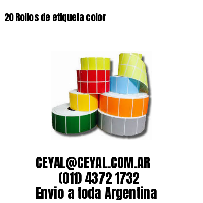 20 Rollos de etiqueta color