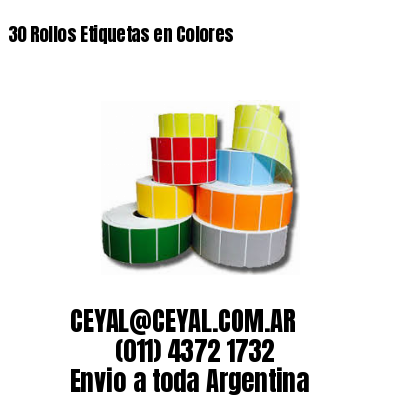 30 Rollos Etiquetas en Colores