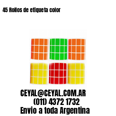 45 Rollos de etiqueta color