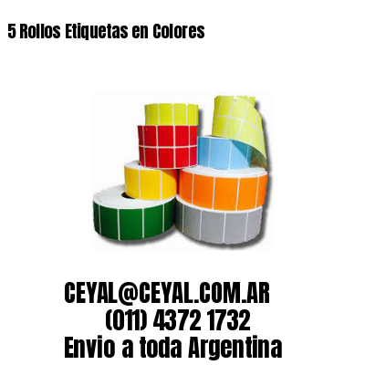 5 Rollos Etiquetas en Colores