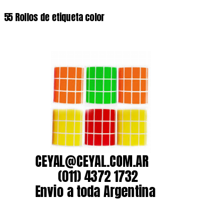 55 Rollos de etiqueta color