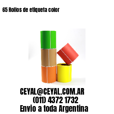 65 Rollos de etiqueta color