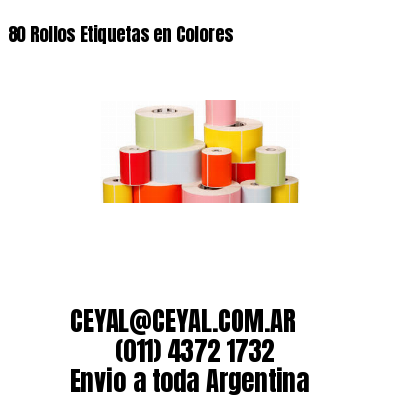 80 Rollos Etiquetas en Colores