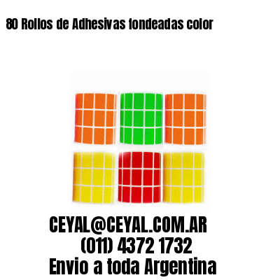 80 Rollos de Adhesivas fondeadas color
