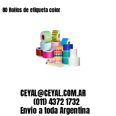 80 Rollos de etiqueta color