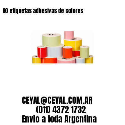 80 etiquetas adhesivas de colores