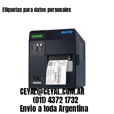Etiquetas para datos personales