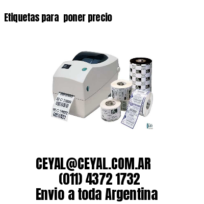 Etiquetas para  poner precio
