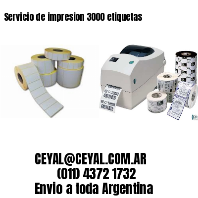 Servicio de impresion 3000 etiquetas