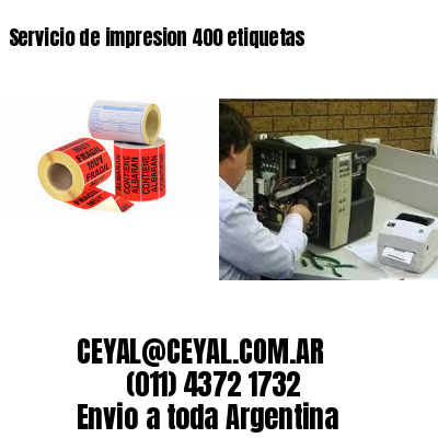 Servicio de impresion 400 etiquetas
