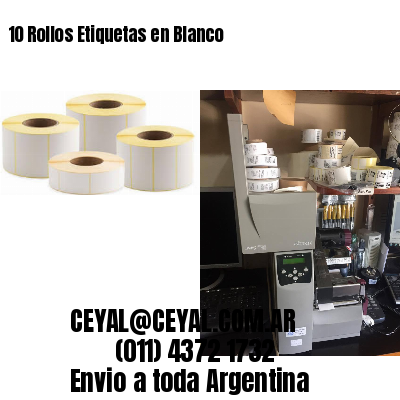 10 Rollos Etiquetas en Blanco