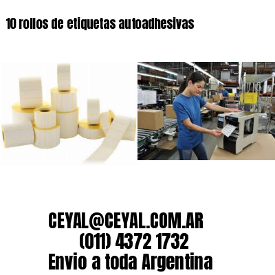 10 rollos de etiquetas autoadhesivas