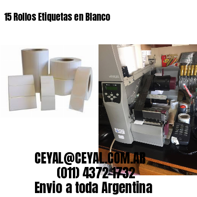 15 Rollos Etiquetas en Blanco