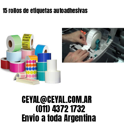 15 rollos de etiquetas autoadhesivas
