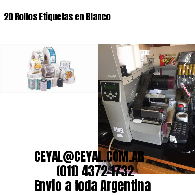 20 Rollos Etiquetas en Blanco