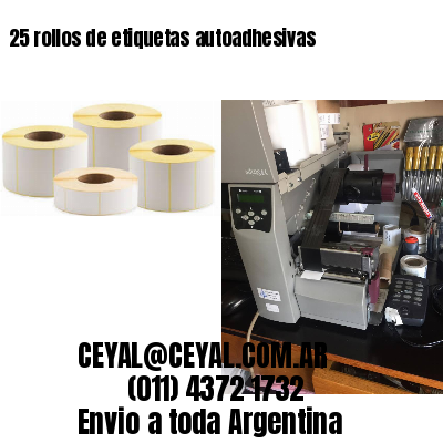25 rollos de etiquetas autoadhesivas