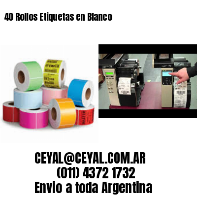 40 Rollos Etiquetas en Blanco