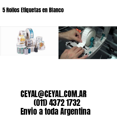 5 Rollos Etiquetas en Blanco