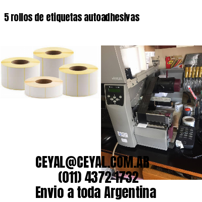 5 rollos de etiquetas autoadhesivas