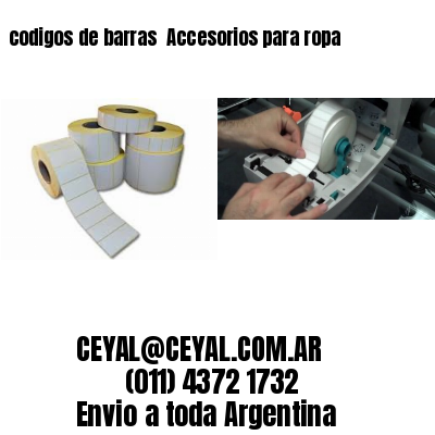codigos de barras 	Accesorios para ropa