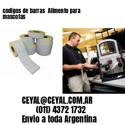 codigos de barras 	Alimento para mascotas