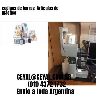 codigos de barras 	Artículos de plástico