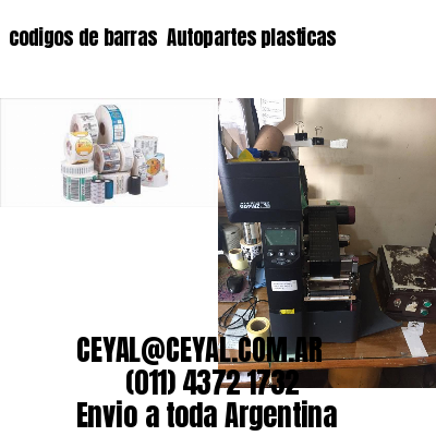 codigos de barras 	Autopartes plasticas