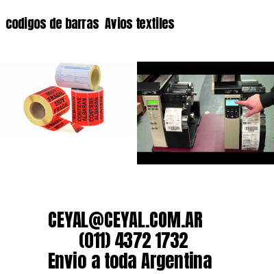 codigos de barras 	Avios textiles