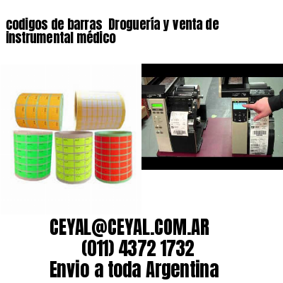 codigos de barras 	Droguería y venta de instrumental médico