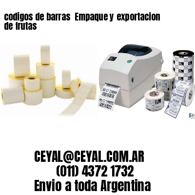 codigos de barras 	Empaque y exportacion de frutas