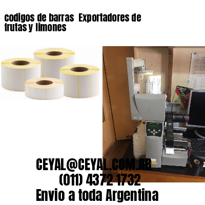 codigos de barras 	Exportadores de frutas y limones