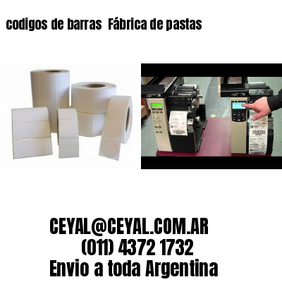 codigos de barras 	Fábrica de pastas