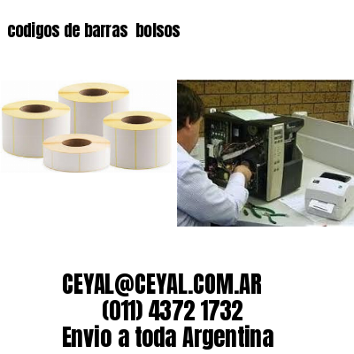 codigos de barras 	bolsos