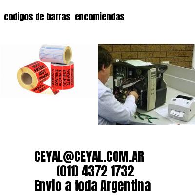 codigos de barras 	encomiendas