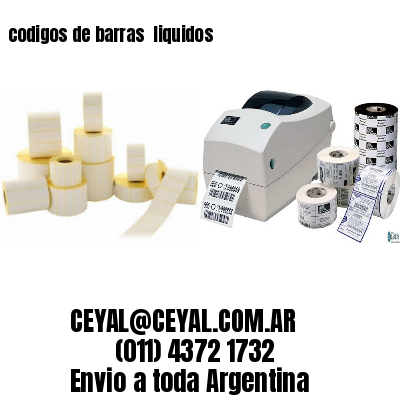 codigos de barras 	liquidos