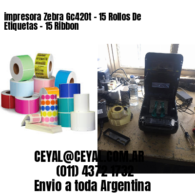 impresora Zebra Gc420t – 15 Rollos De Etiquetas – 15 Ribbon