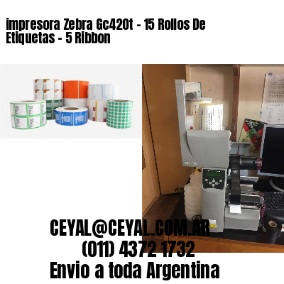 impresora Zebra Gc420t – 15 Rollos De Etiquetas – 5 Ribbon