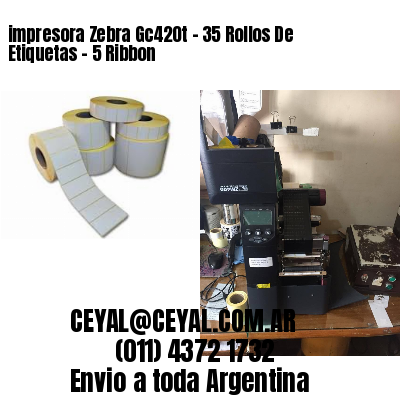 impresora Zebra Gc420t – 35 Rollos De Etiquetas – 5 Ribbon