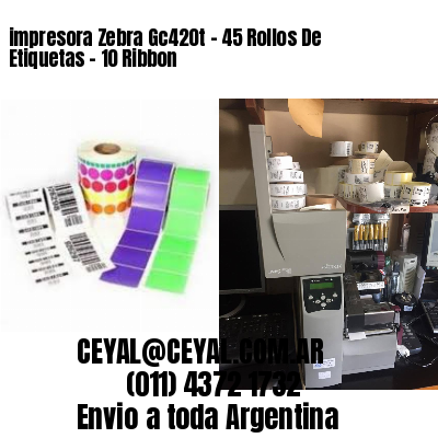 impresora Zebra Gc420t – 45 Rollos De Etiquetas – 10 Ribbon