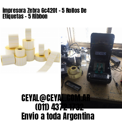 impresora Zebra Gc420t – 5 Rollos De Etiquetas – 5 Ribbon