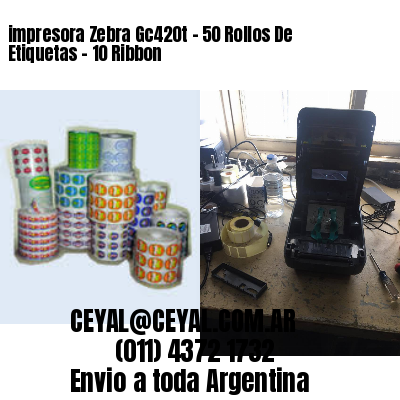 impresora Zebra Gc420t – 50 Rollos De Etiquetas – 10 Ribbon