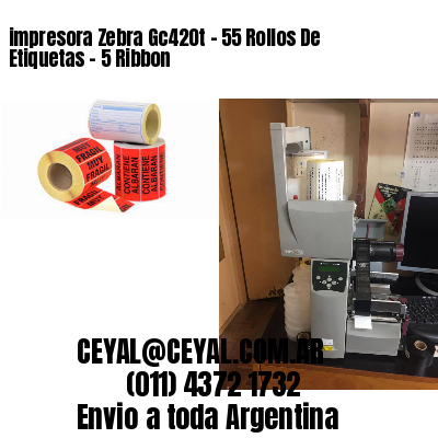 impresora Zebra Gc420t – 55 Rollos De Etiquetas – 5 Ribbon