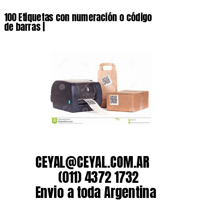 100 Etiquetas con numeración o código de barras |